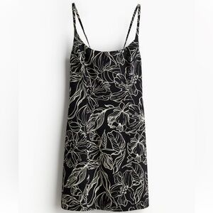 Floral Black and White Dress